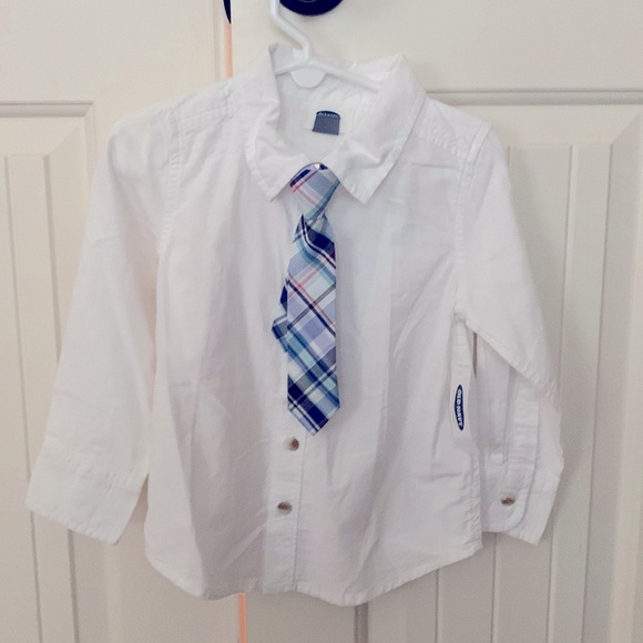 Old Navy Shirts & Tops Nwt White Dress Shirt With Tie Poshmark
